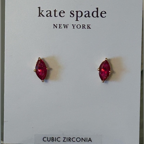 NWT! Kate Spade Signature Solitaire Stud Earrings - Picture 3 of 7